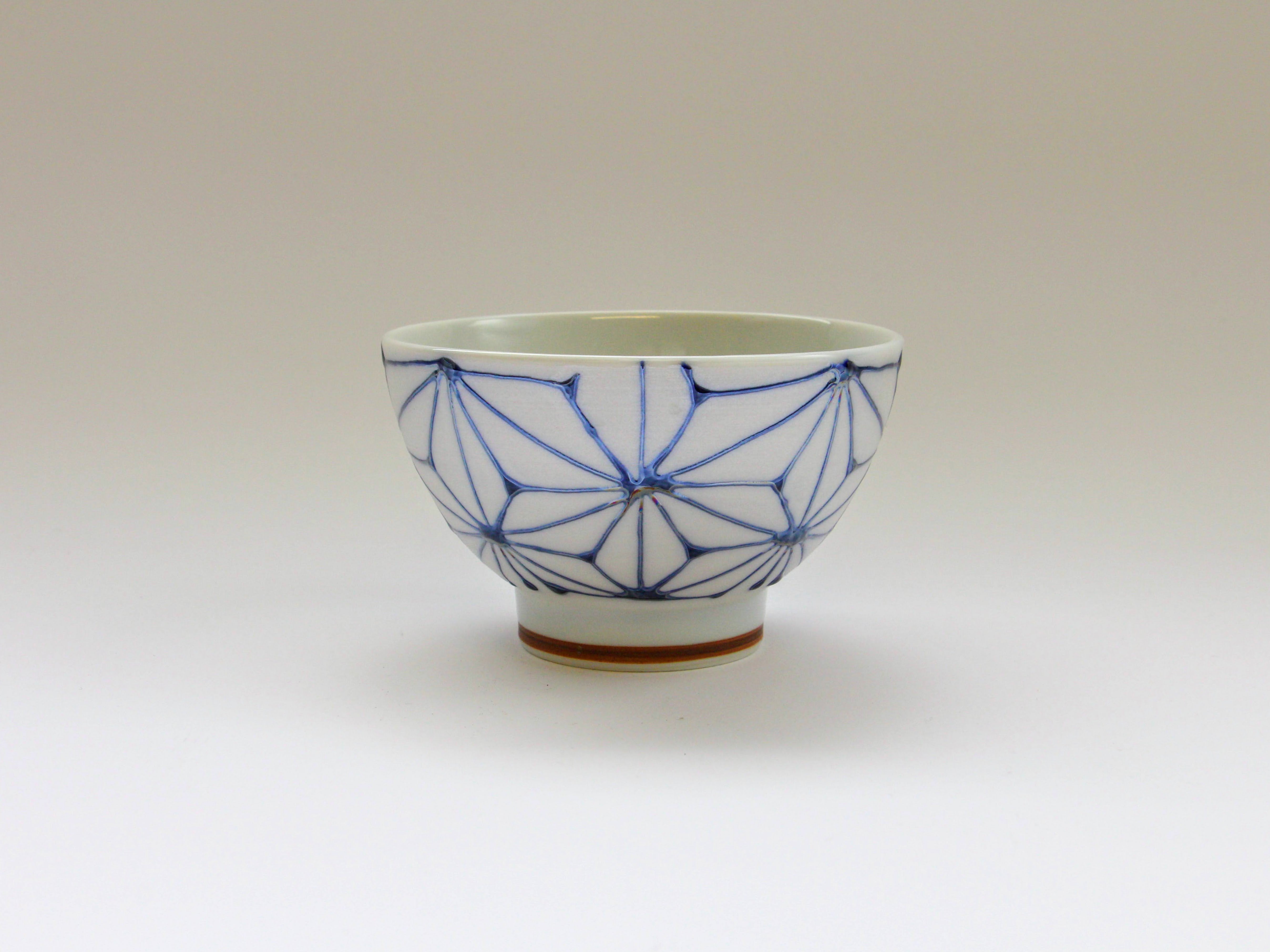 Ichichin Hemp Leaf Hospitality Rice Bowl Small Blue [Fukumine Kiln]