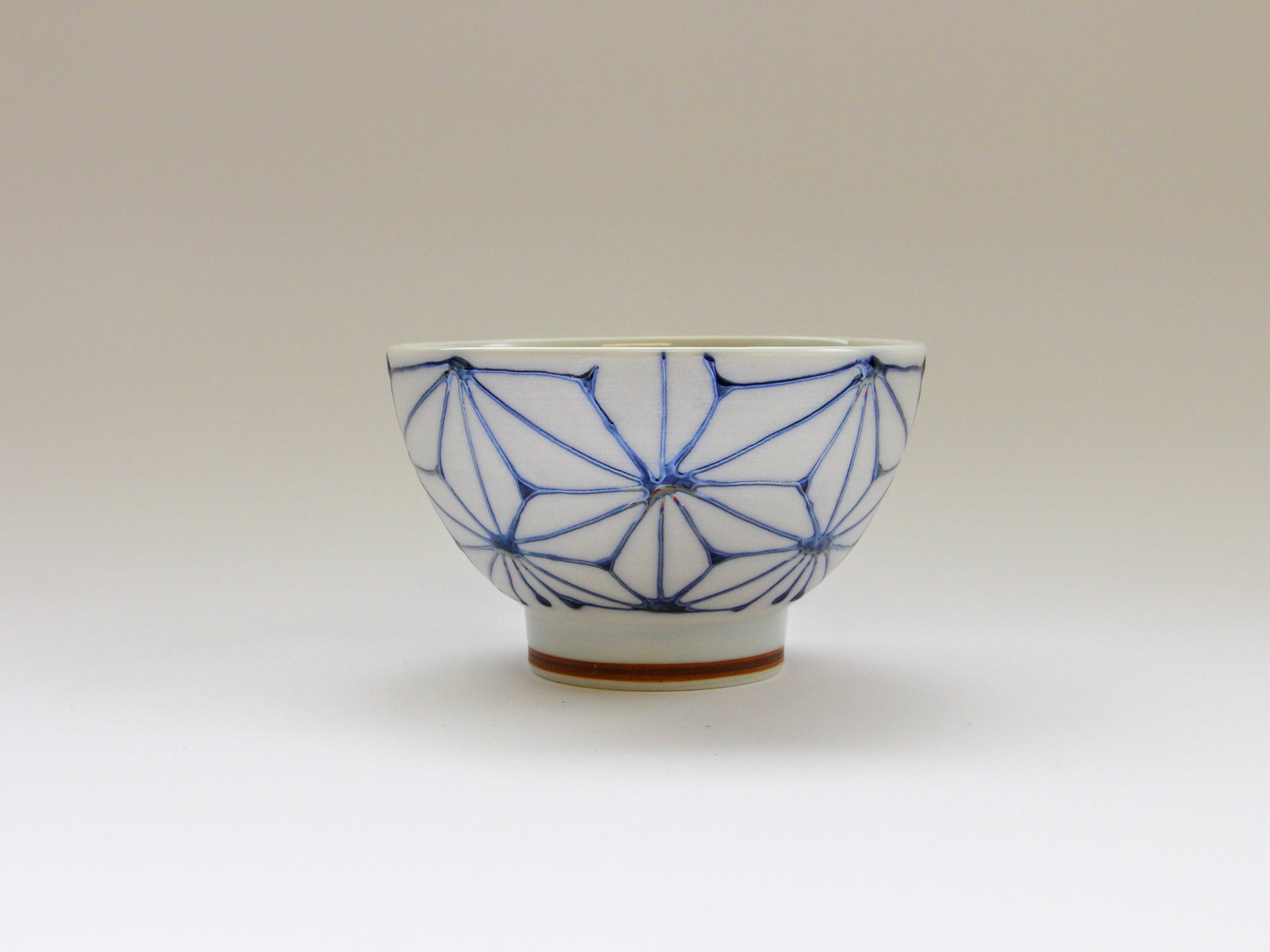 Ichichin Hemp Leaf Hospitality Rice Bowl Small Blue [Fukumine Kiln]