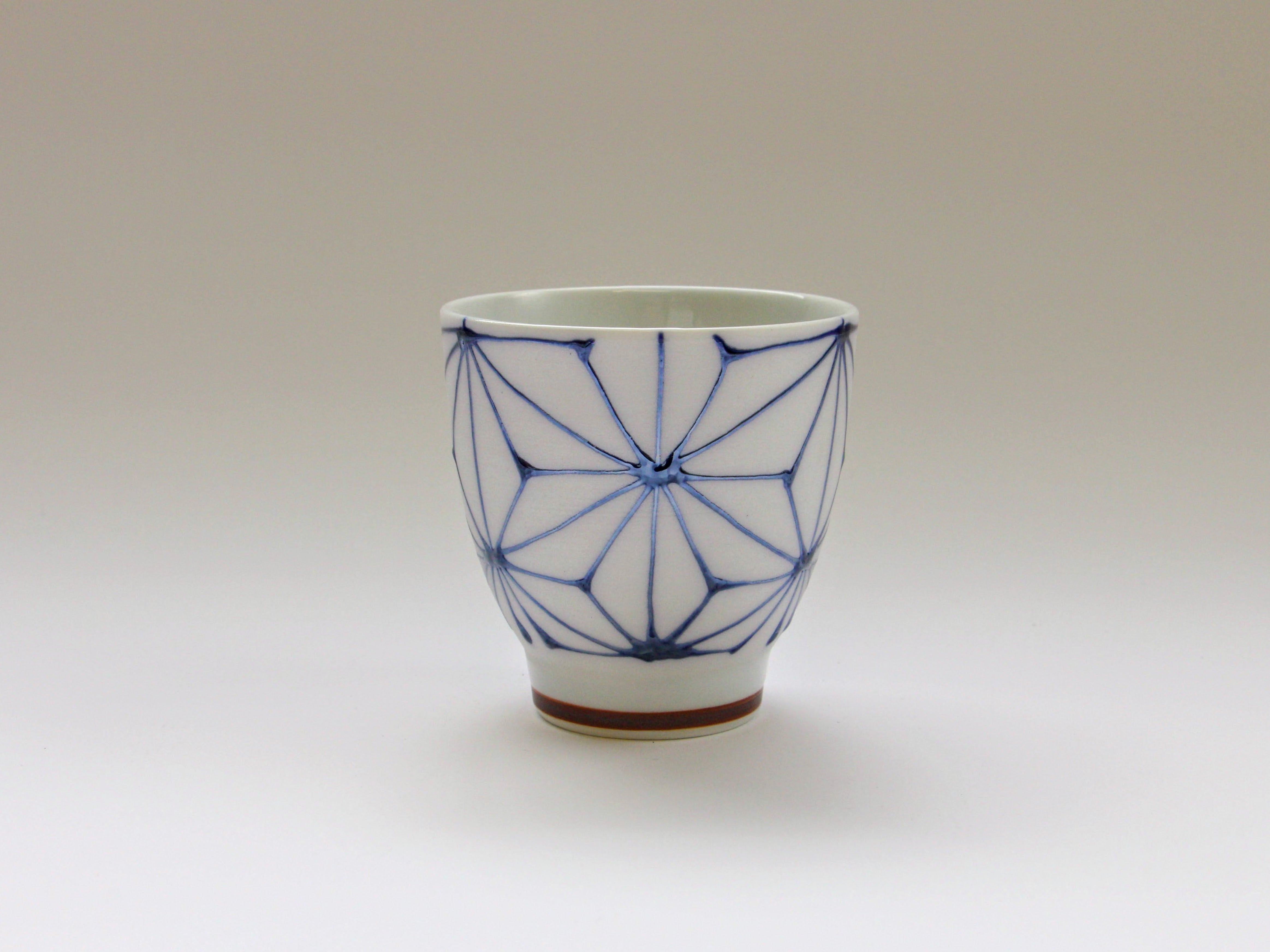 Ichichin Hemp Leaf Hospitality Cup Small Blue [Fukumine Kiln]