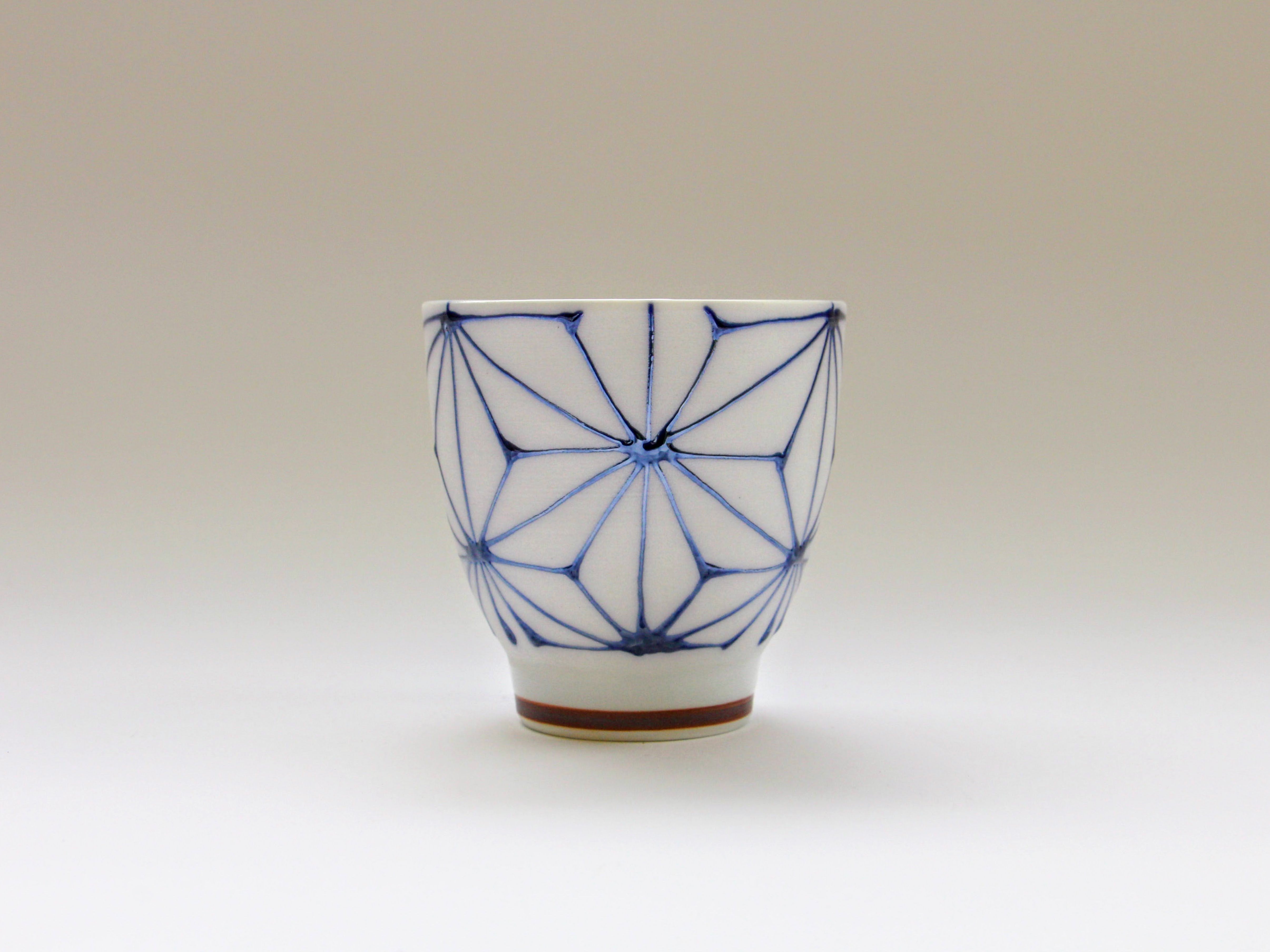 Ichichin Hemp Leaf Hospitality Cup Small Blue [Fukumine Kiln]