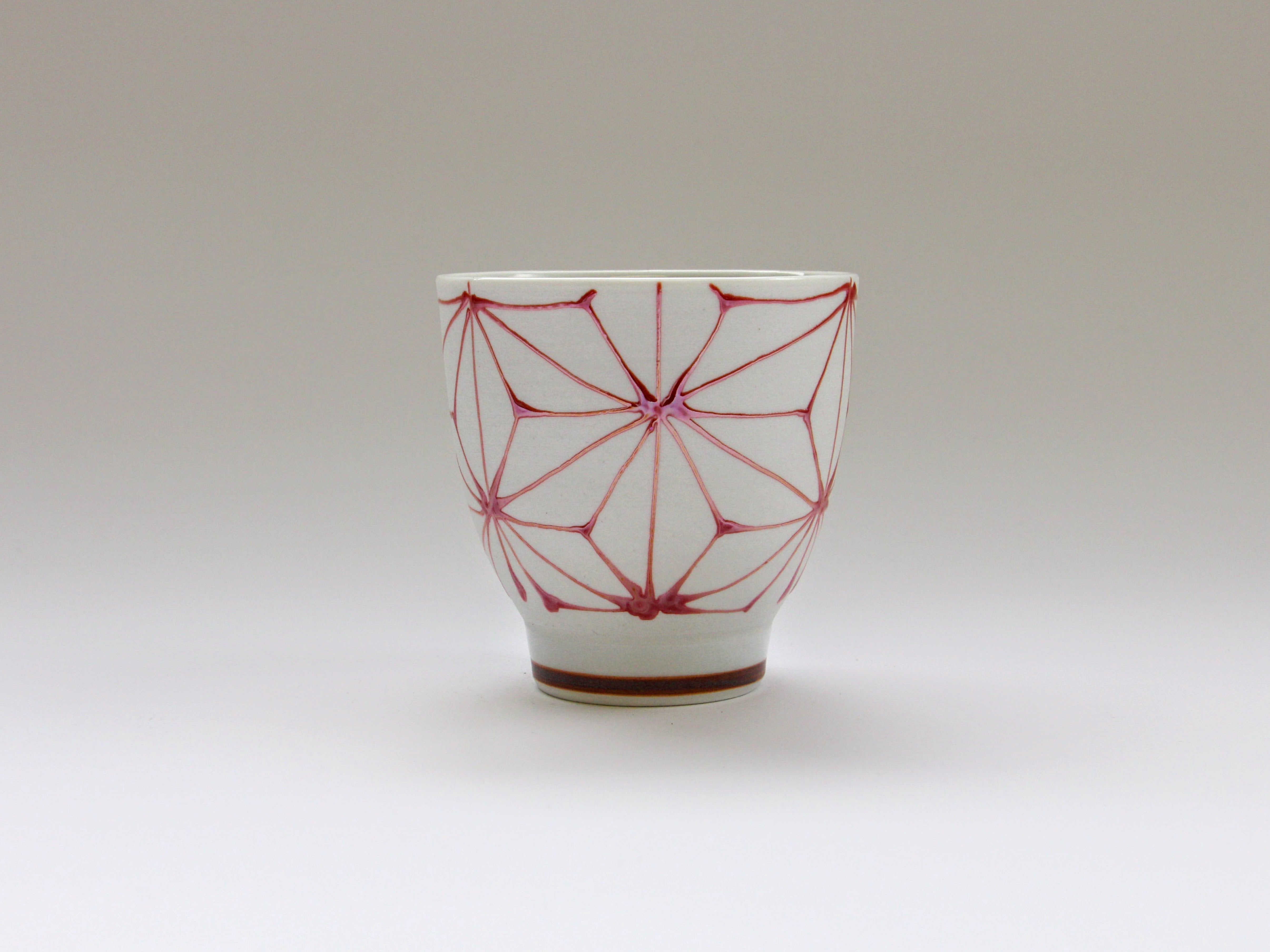 Ichichin Hemp Leaf Hospitality Cup Small Red [Fukumine Kiln]