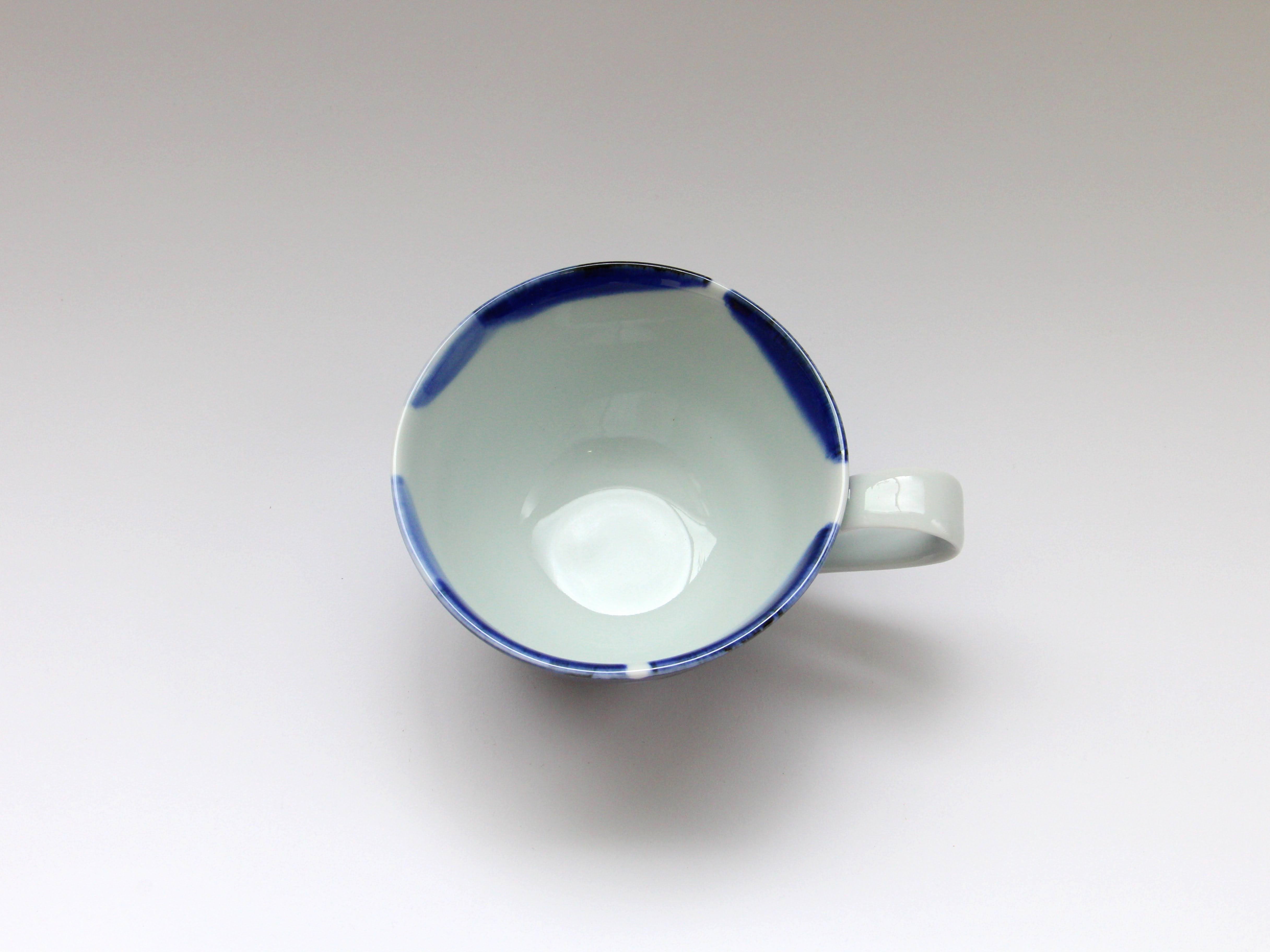 Aihana Soup Cup Blue [Binsai Kiln]