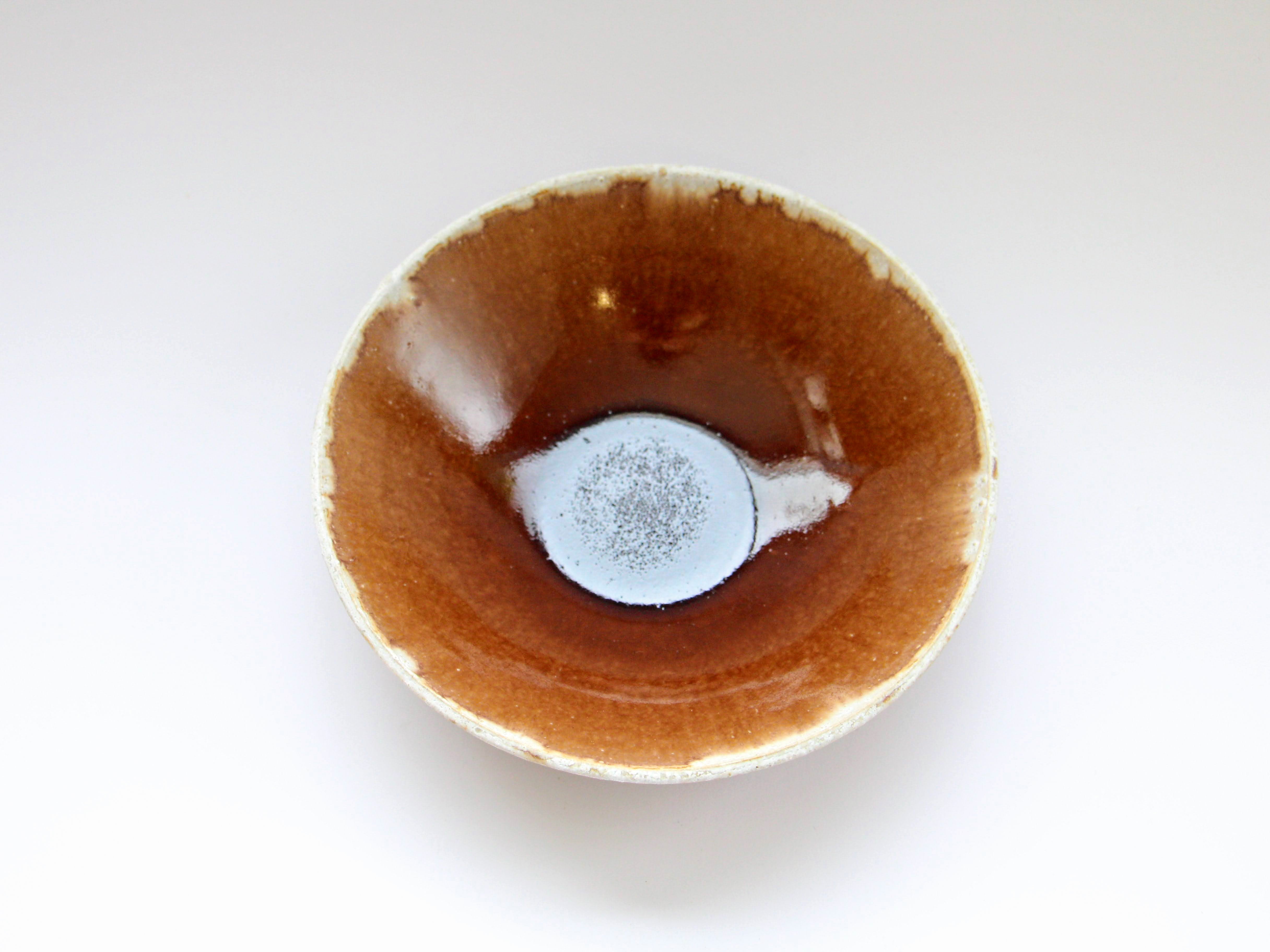 Maron glaze mouth white 6.5 inch shallow pot [Kazuhito Yamamoto]