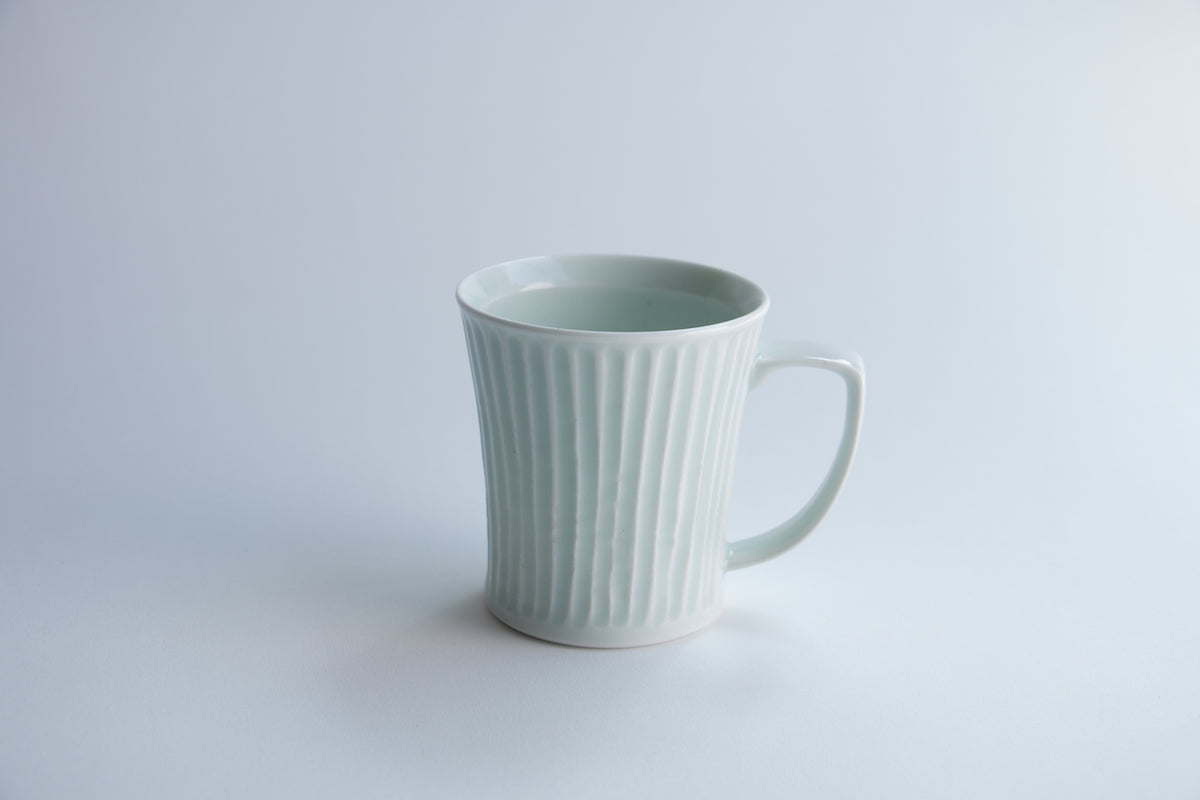 Ash glaze shinogi mug [Tobo Ao]