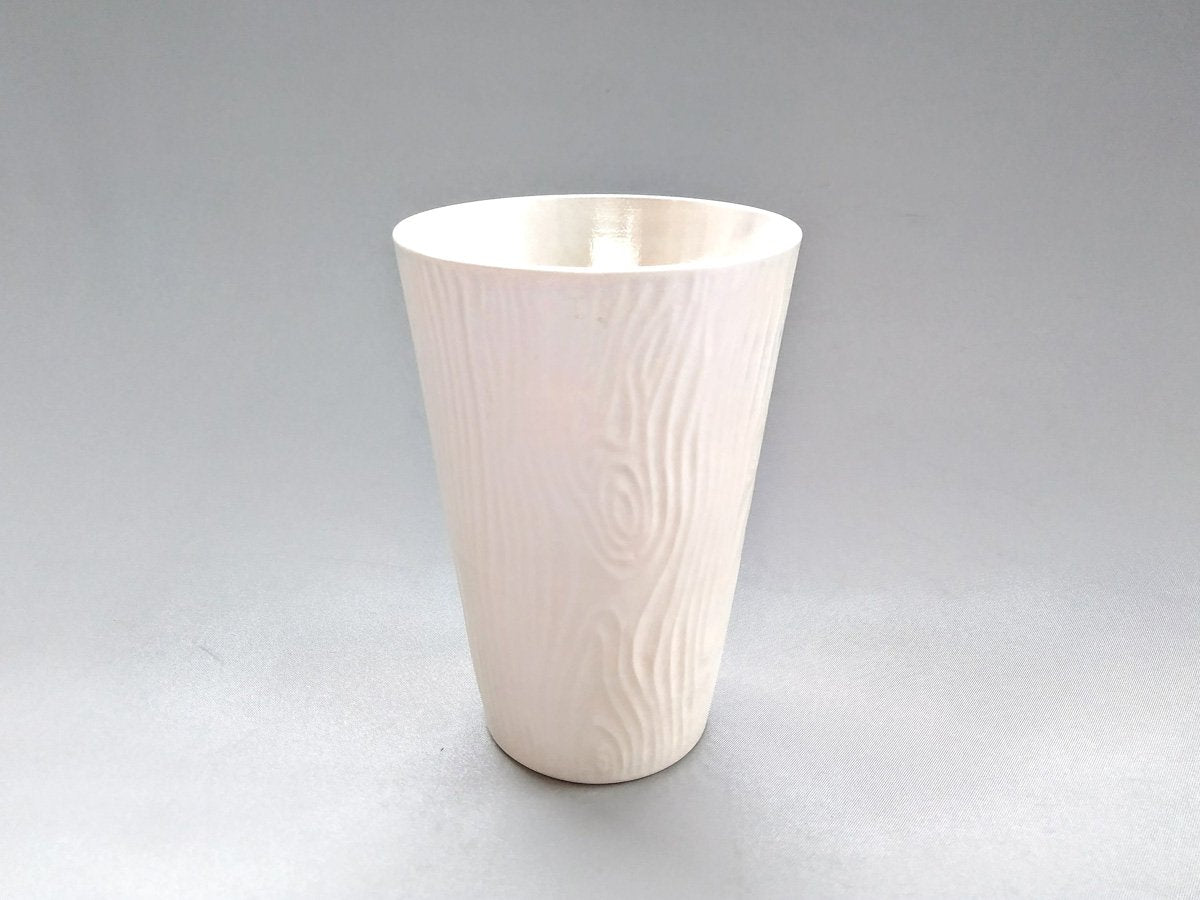 Wood grain beer cup white [Kituru Seito]