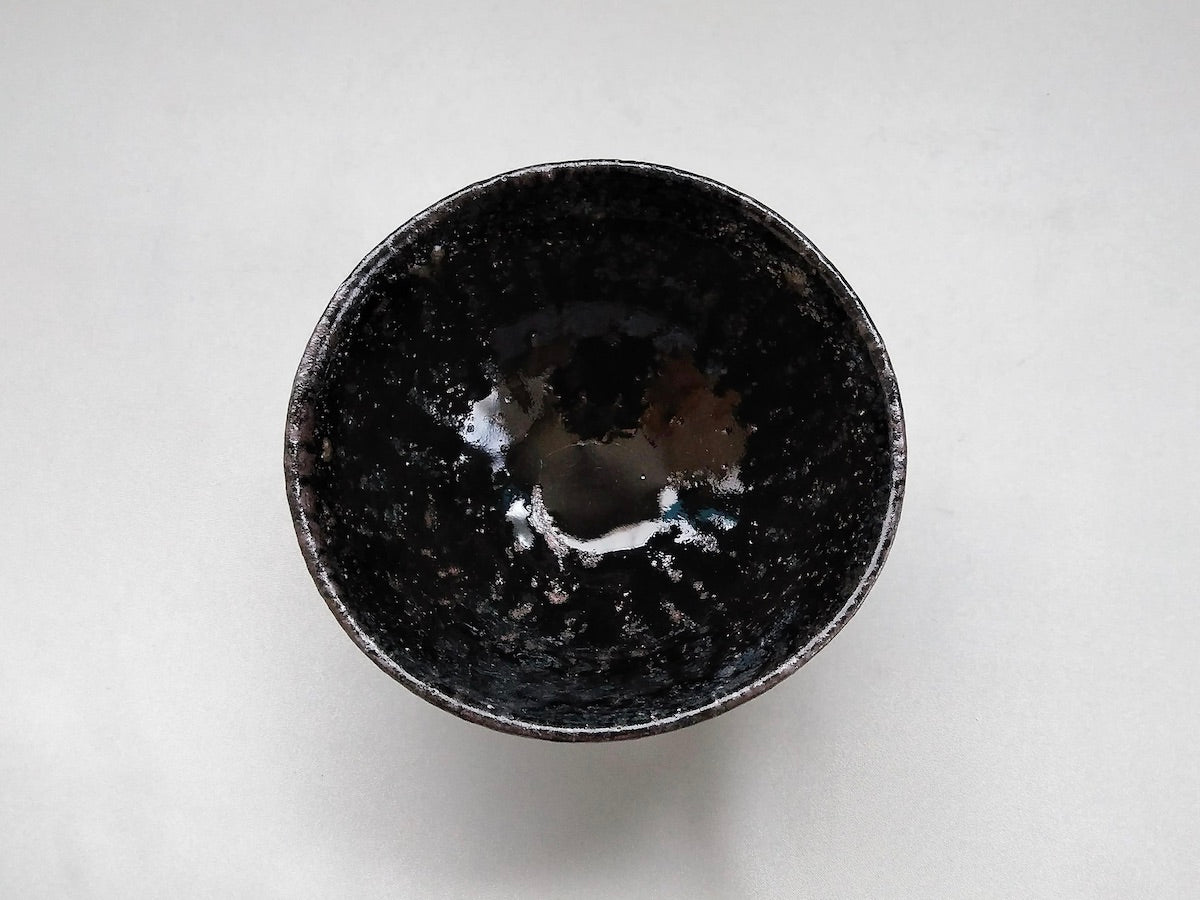 Large rice bowl with mouse ash glaze [Seiji Okuda]