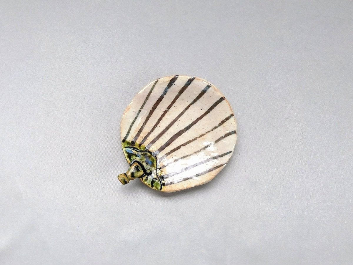 Oribe fan small plate [Kazuji Sato]