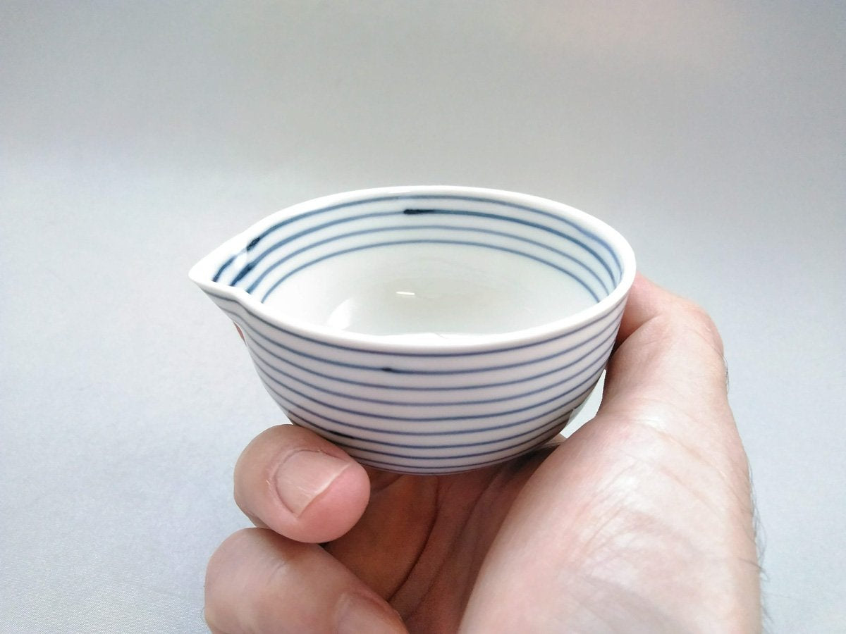 Line Line Katakuchi Bean Bowl Blue [Kosogama]