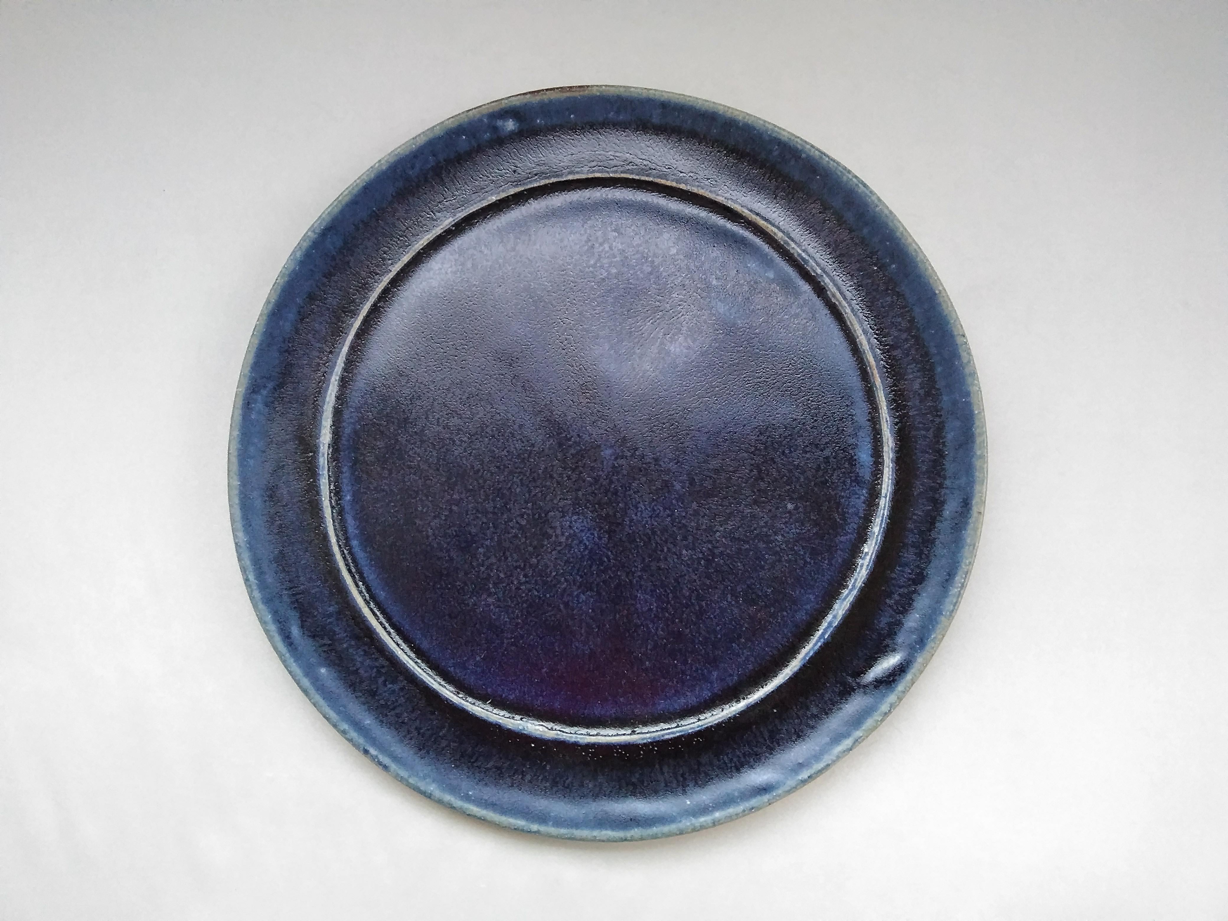 Deep blue glaze dinner plate [Kazuhito Yamamoto]