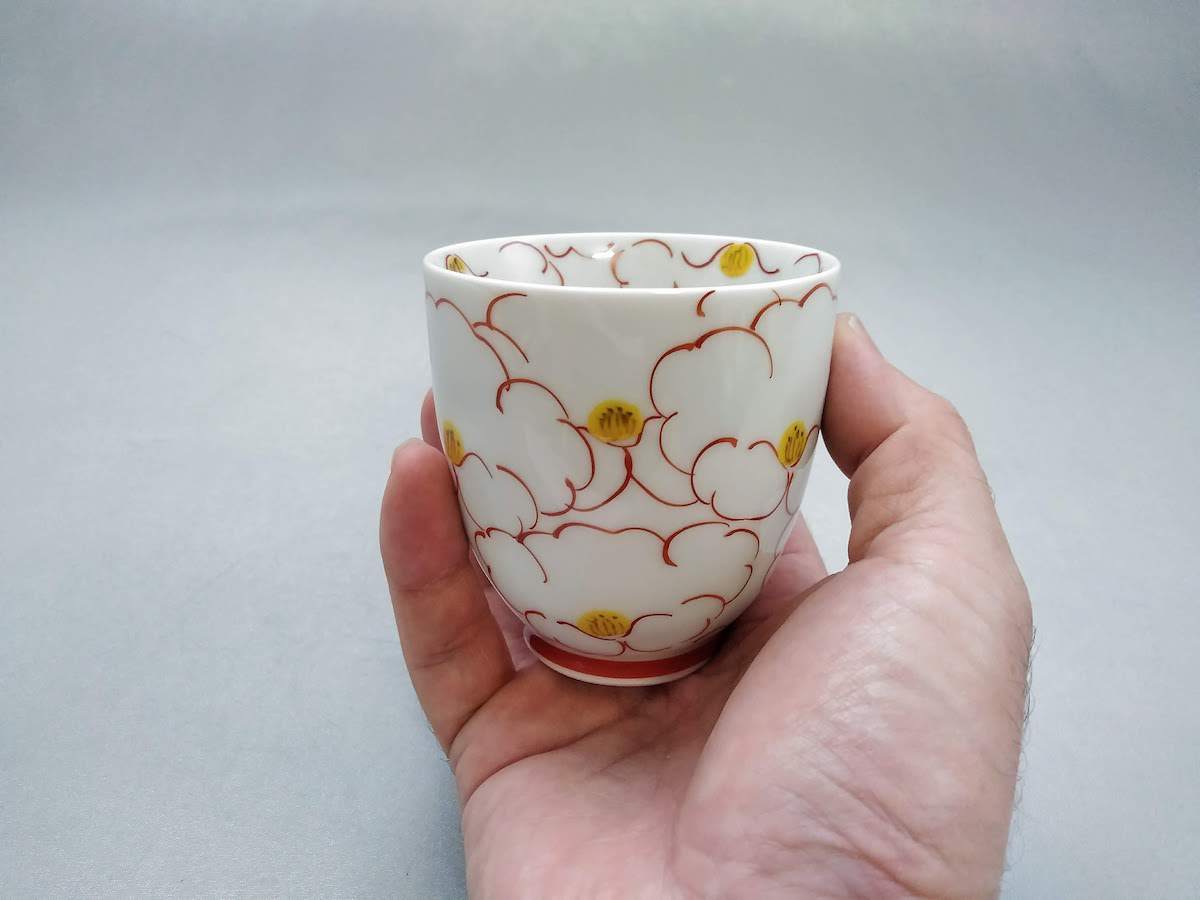Hanazume teacup red [Kosogama]