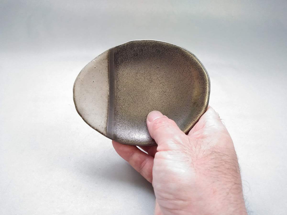 ラスター楕円小皿【峰陶房】