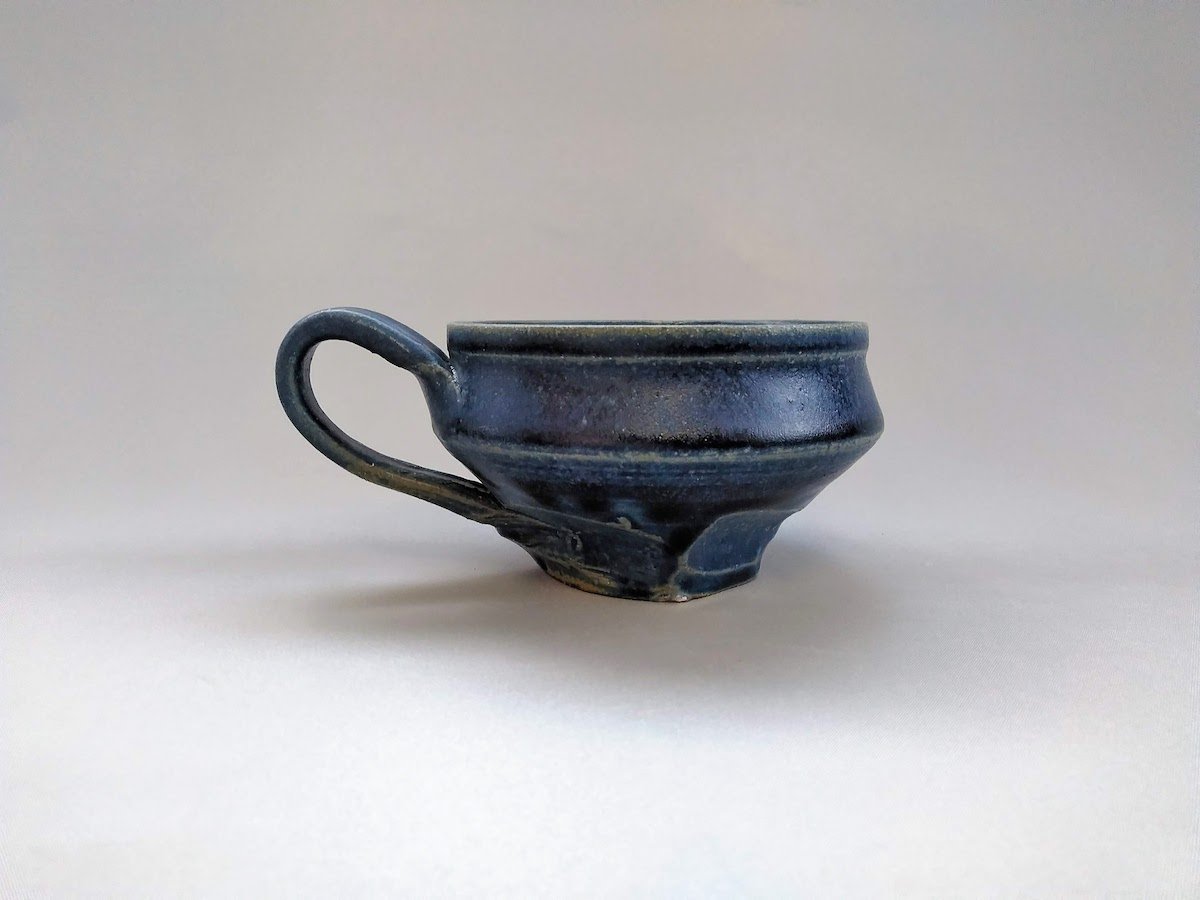 Deep blue glaze soup cup [Kazuhito Yamamoto]