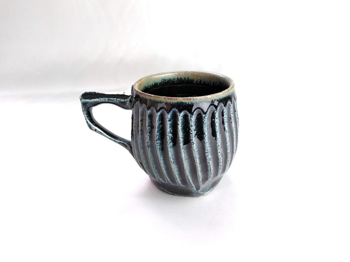 Blue glaze Shinogimaru mug [Kazuhito Yamamoto]