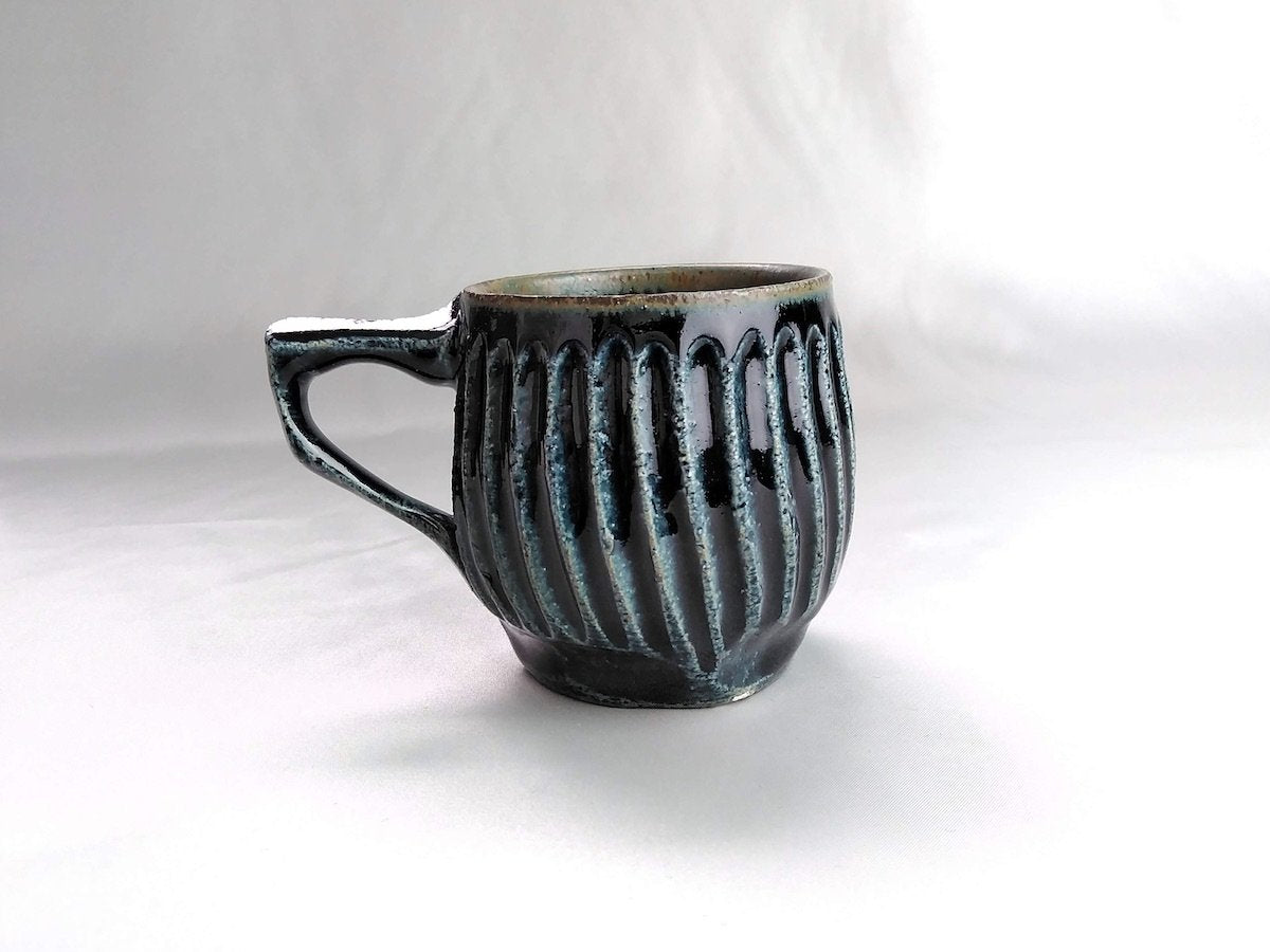 Blue glaze Shinogimaru mug [Kazuhito Yamamoto]