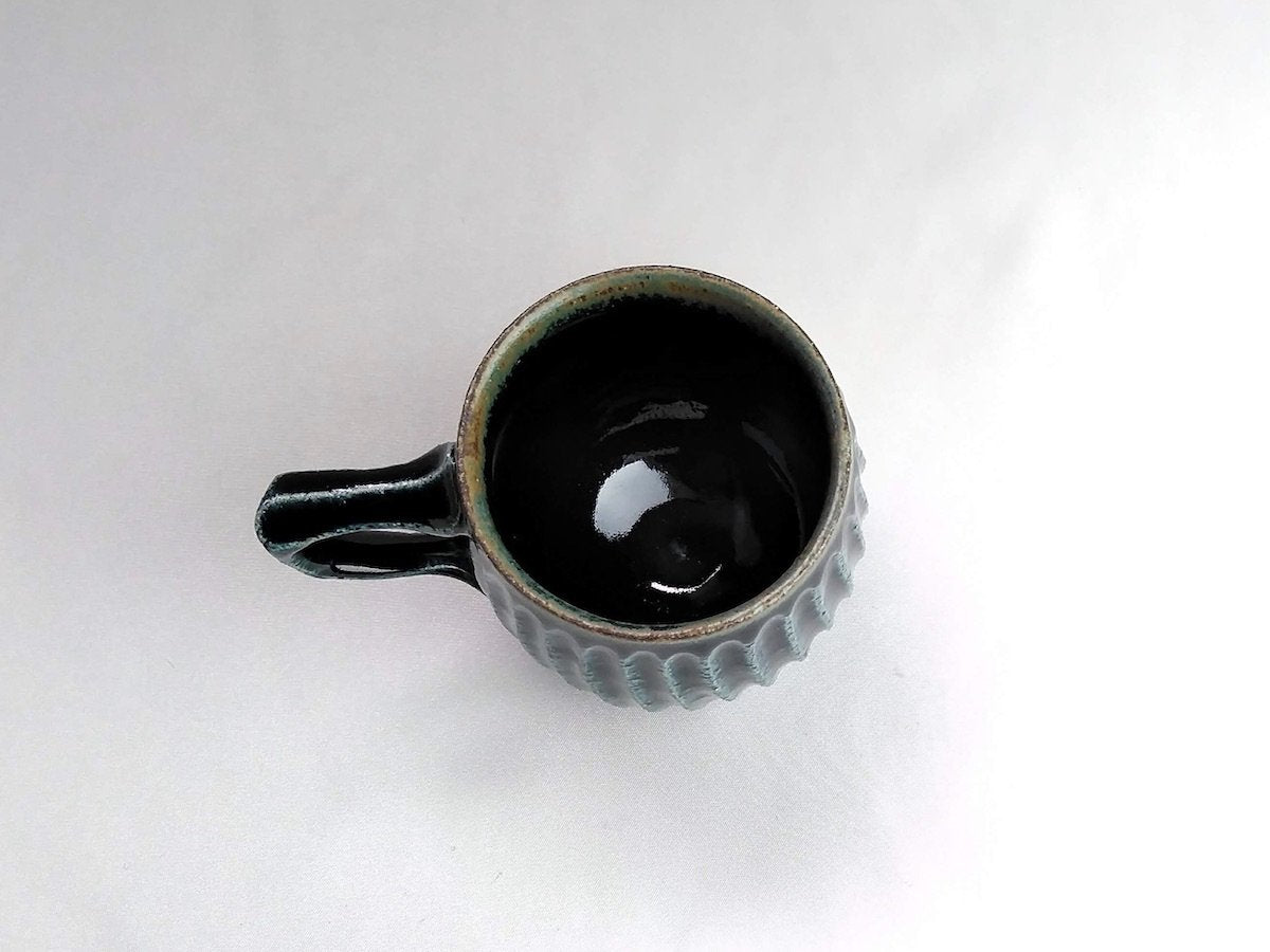 Blue glaze Shinogimaru mug [Kazuhito Yamamoto]