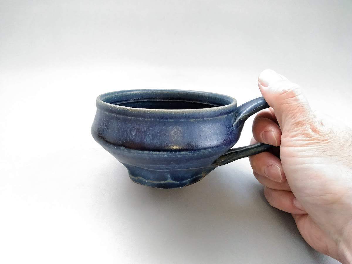Deep blue glaze soup cup [Kazuhito Yamamoto]