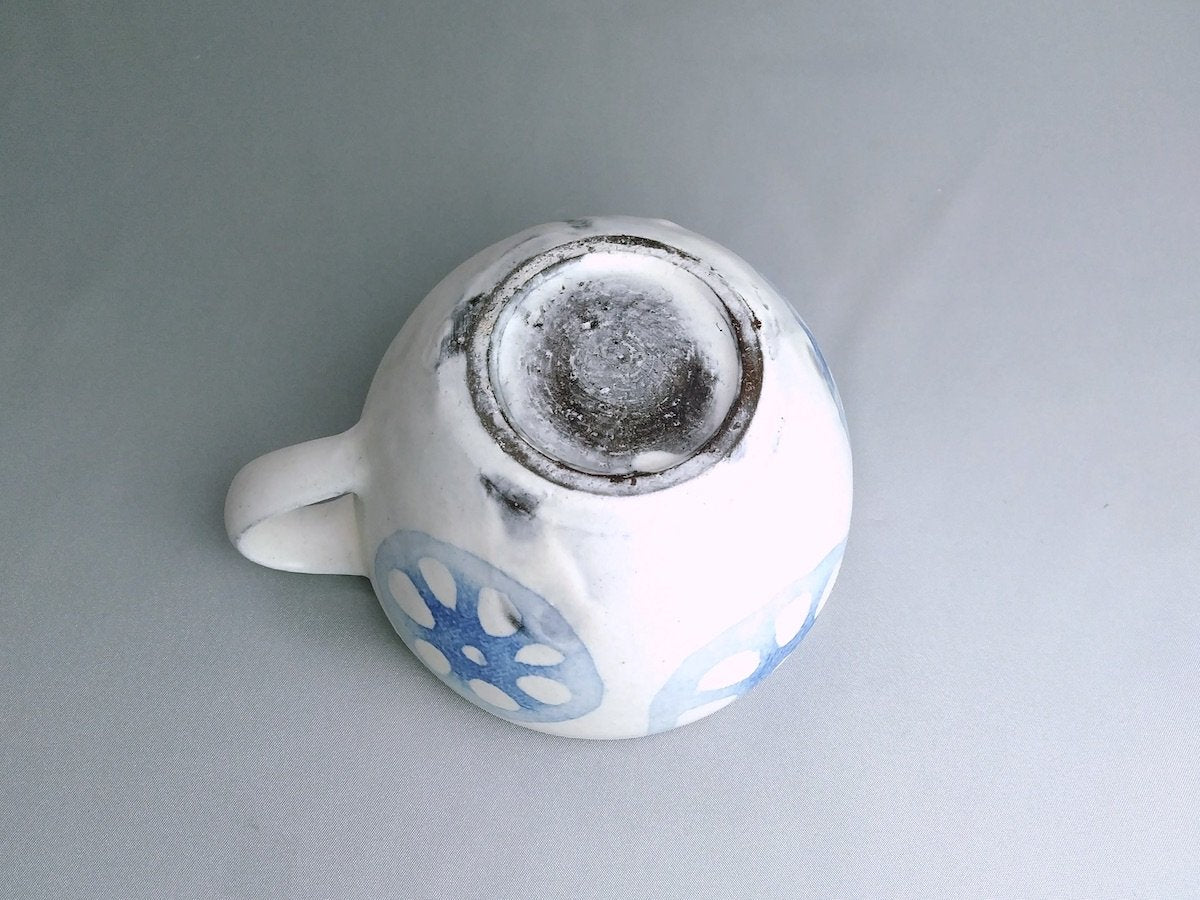 Washi dyed lotus root round mug [Ami Kobo]