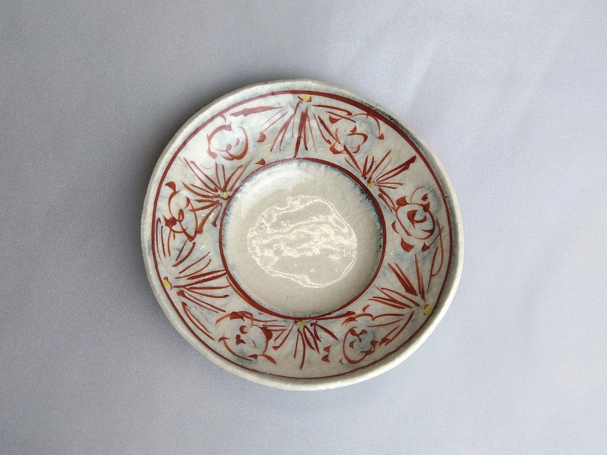 Annan red 4-inch rim bowl [Masaaki Hibino]