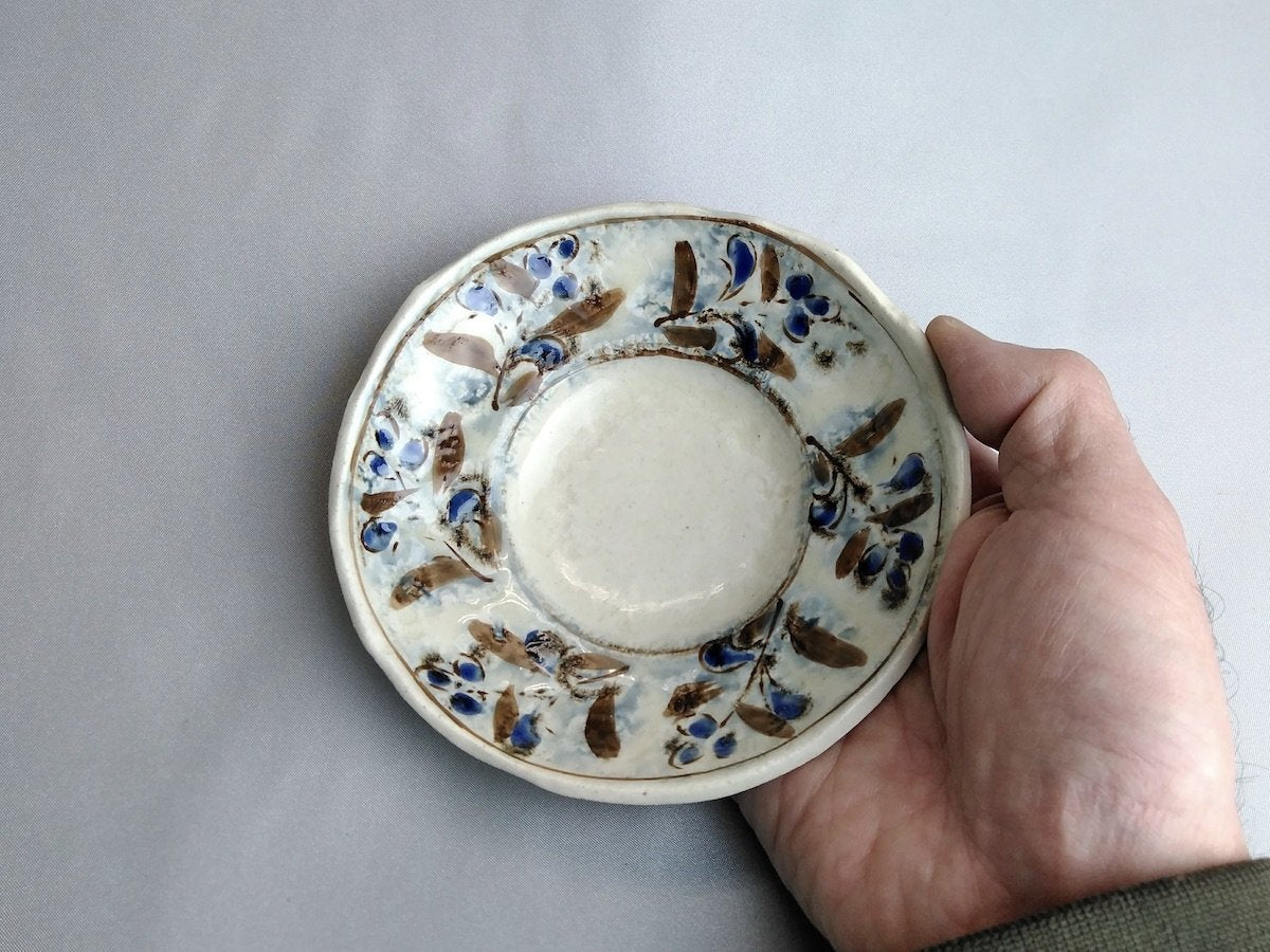 Annan blue ethnic 4-inch rim bowl [Masaaki Hibino]