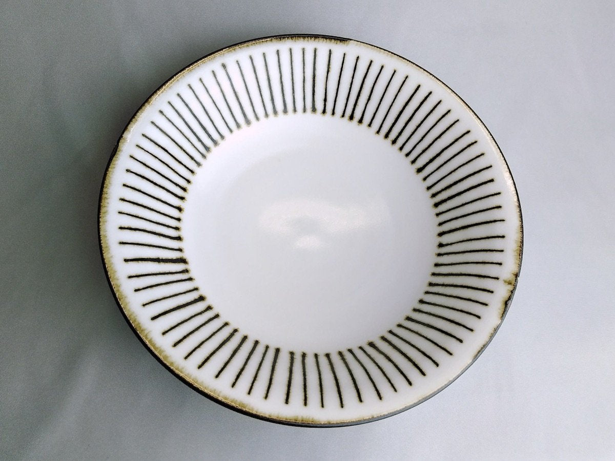 White porcelain jukusa 7-inch shallow bowl [Tetsuya Kobayashi]