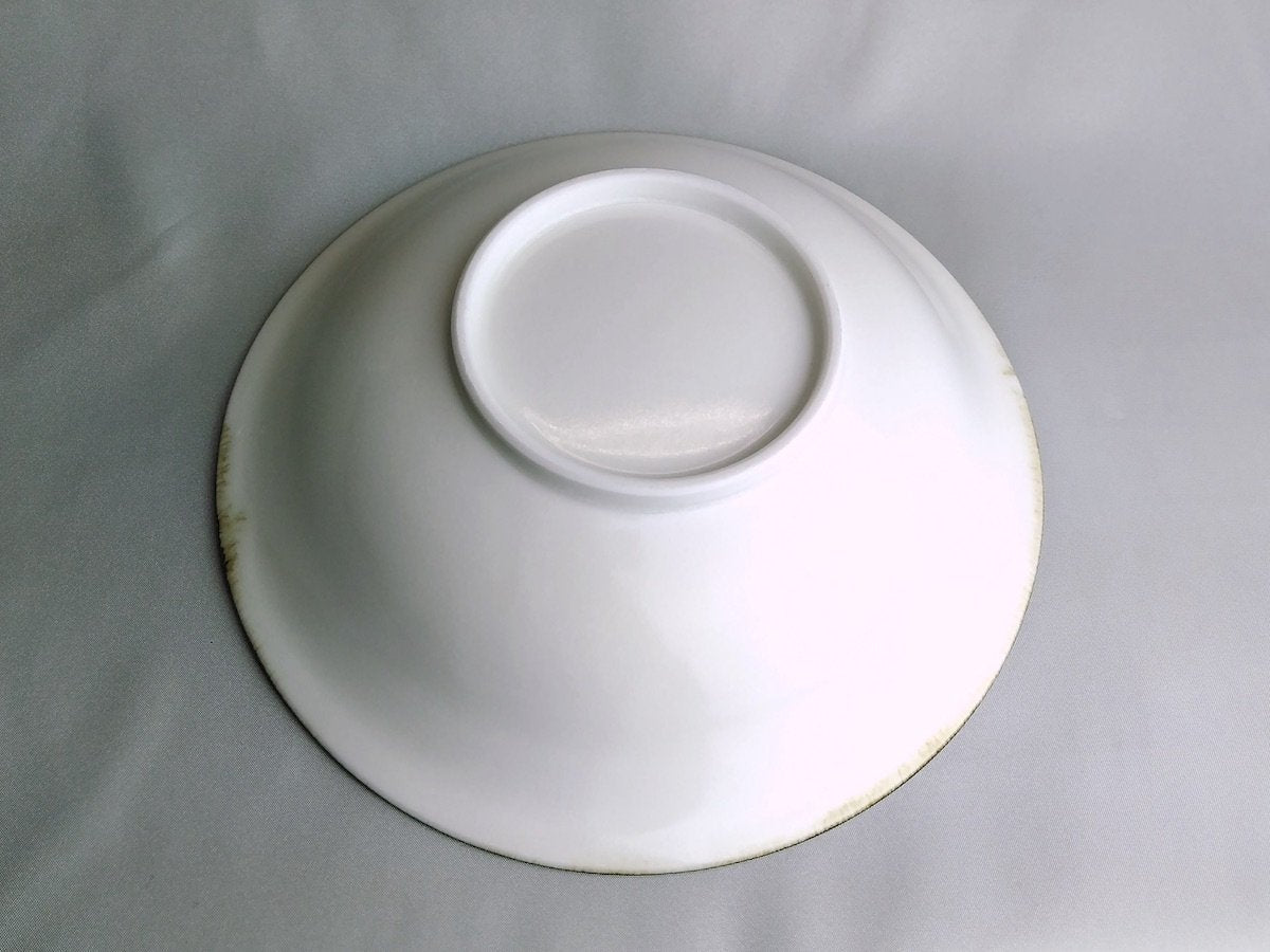 White porcelain jukusa 7-inch shallow bowl [Tetsuya Kobayashi]