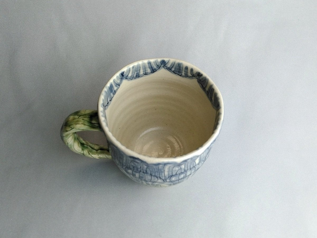 Peony flower mug blue [Kato Kohei]