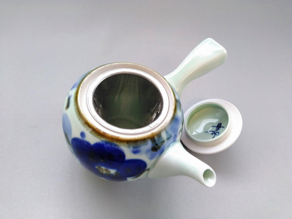 Dyed flower-filled Tatemaru teapot [Chojuro kiln]