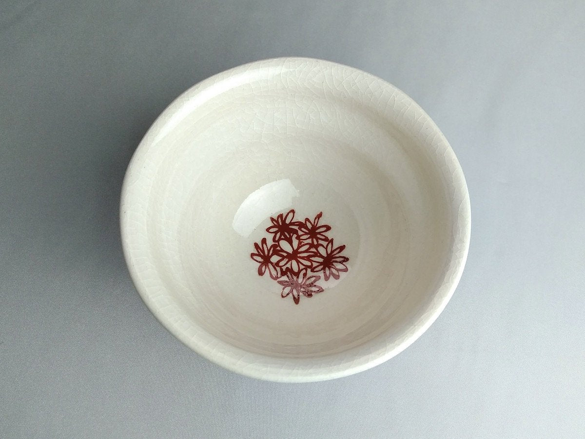 Flower rice bowl red [Kituru Seito]