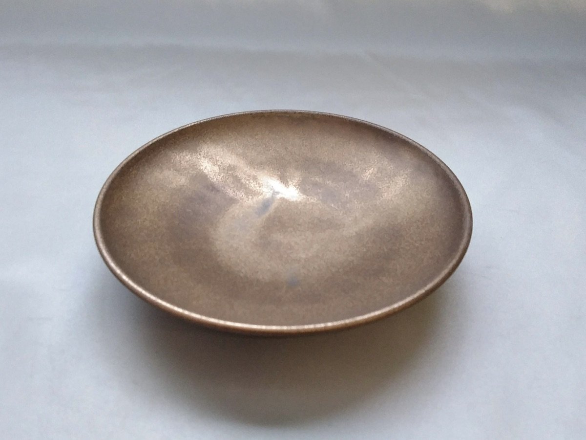 Gold clay glaze 5-inch plate [Kituru Seito]