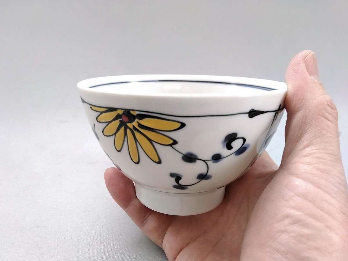 Furong hand rice bowl yellow [Fukumine Kiln]