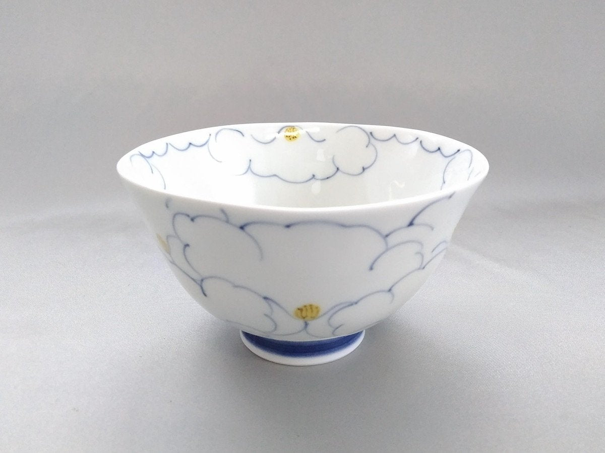 Flower-filled rice bowl blue [Kosogama]