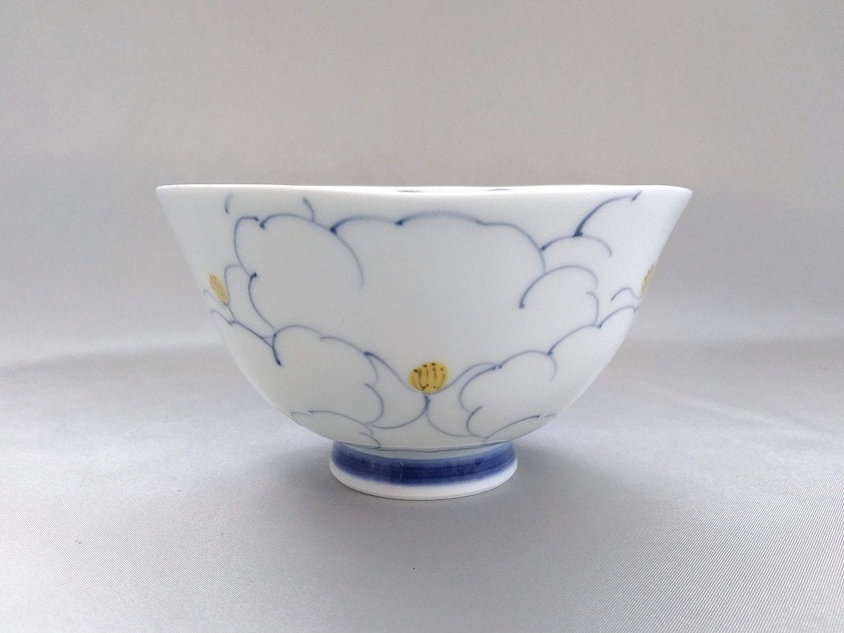 Flower-filled rice bowl blue [Kosogama]