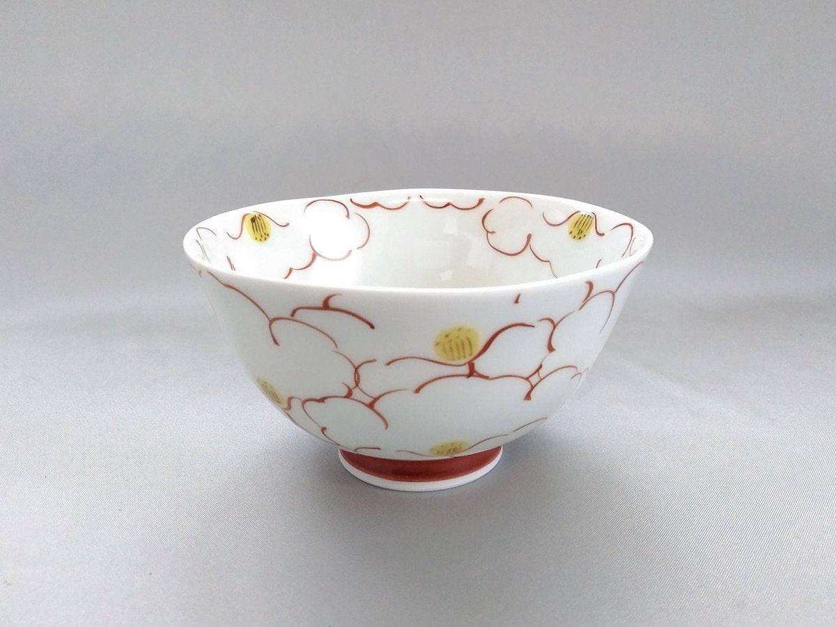 Flower rice bowl red [Kosogama]