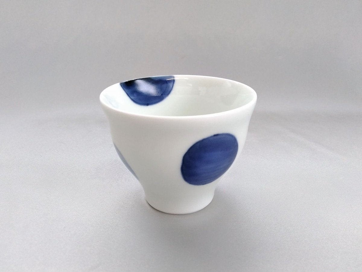 Dyed two-color round pattern teacup [Kosogama]