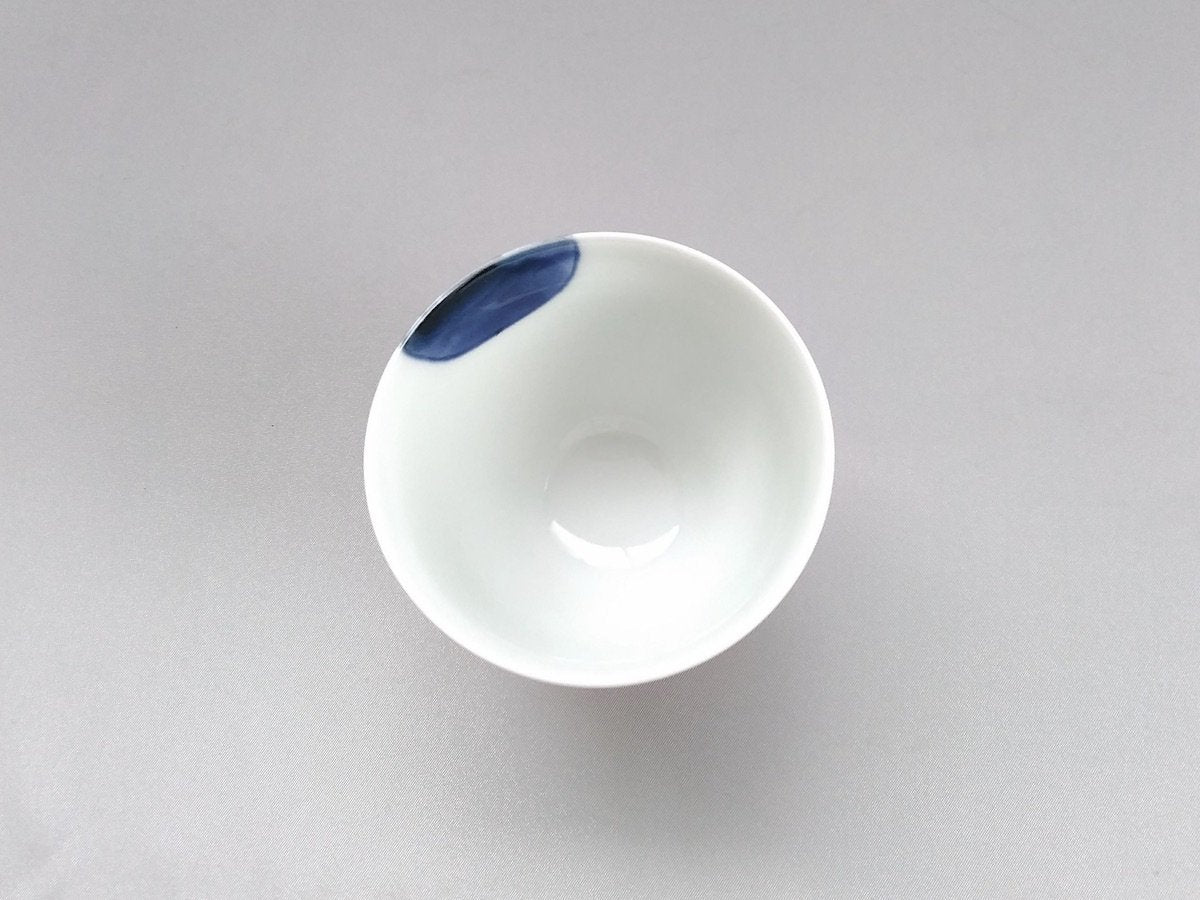 Dyed two-color round pattern teacup [Kosogama]
