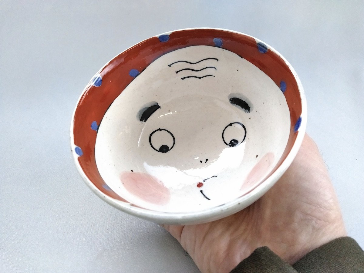 Hyottoko rice bowl [Pottery Studio Raku]