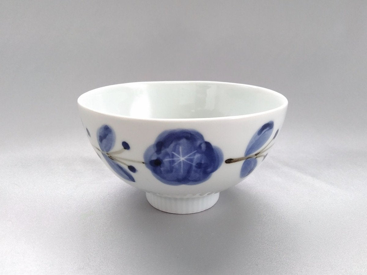 Large rice bowl with dyed flowers, blue [Koyogama]