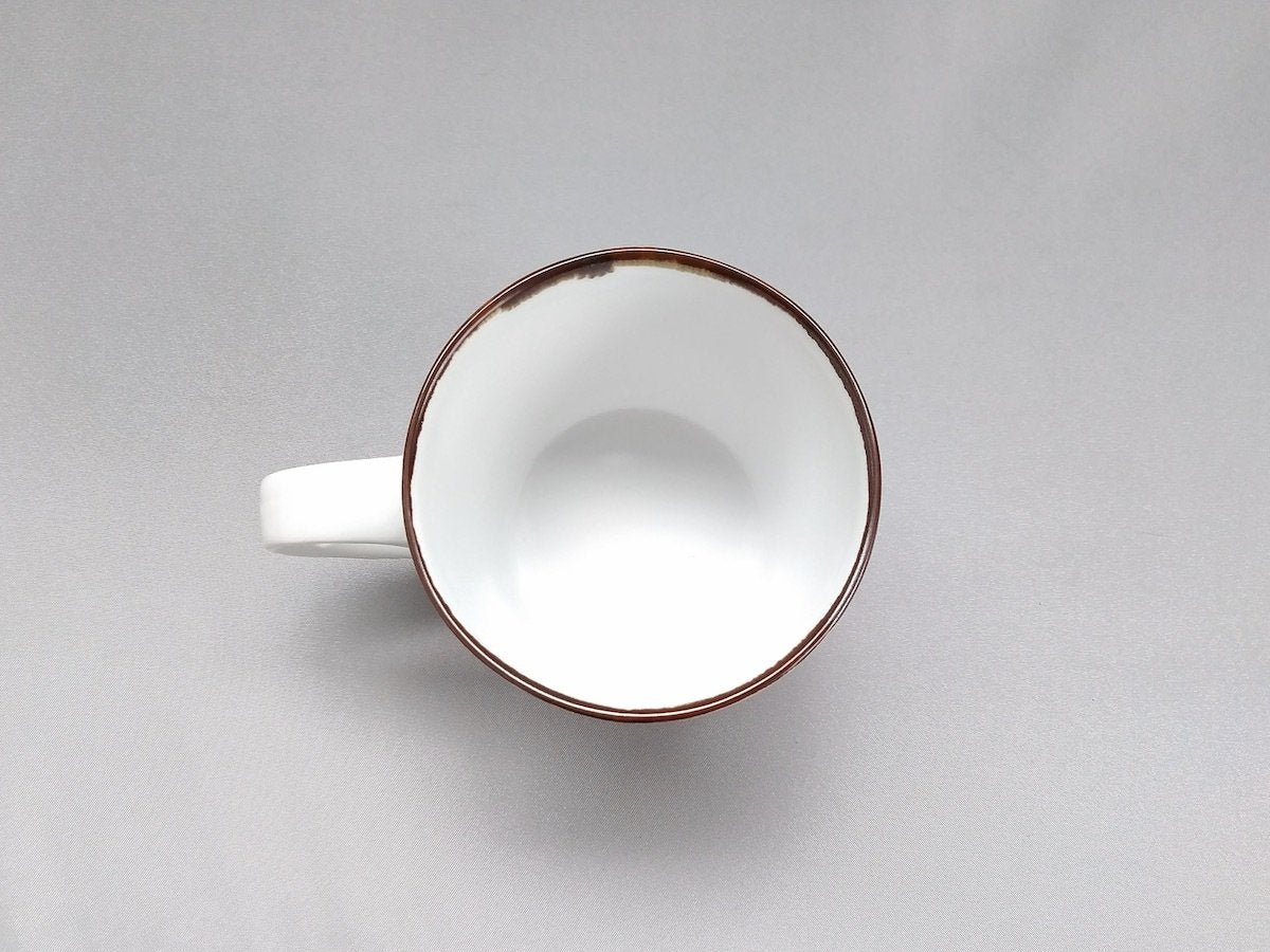 Cafe mug Fuchi rust white mat [Koyogama]