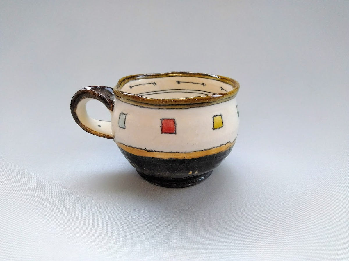 Round mug three-color cube [Jun Kato]