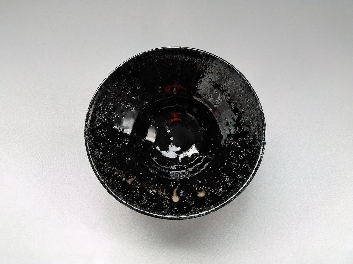 Rat ash glaze rim deep bowl [Seiji Okuda]