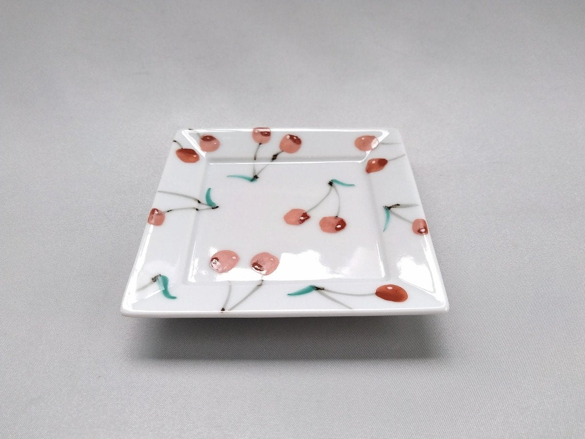 Cherry square small plate [Tokushichigama]