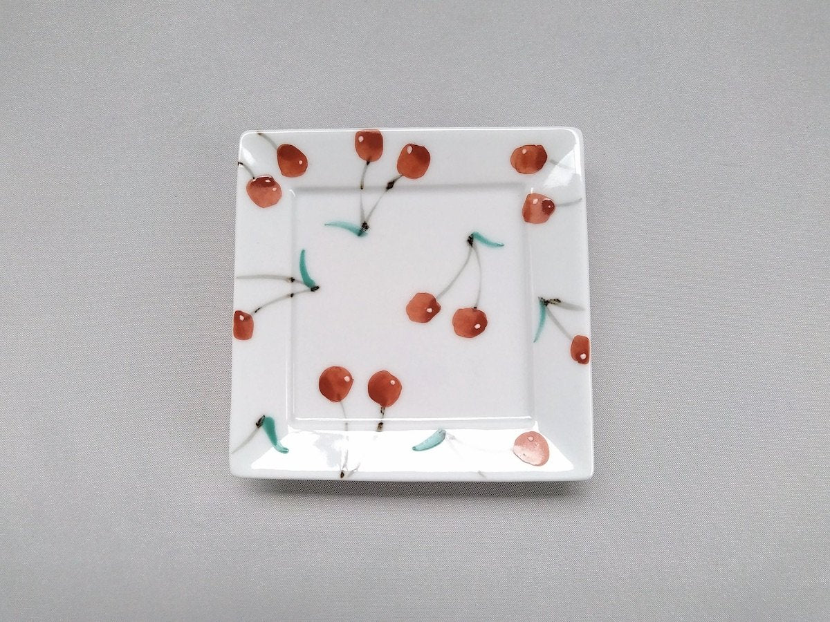Cherry square small plate [Tokushichigama]