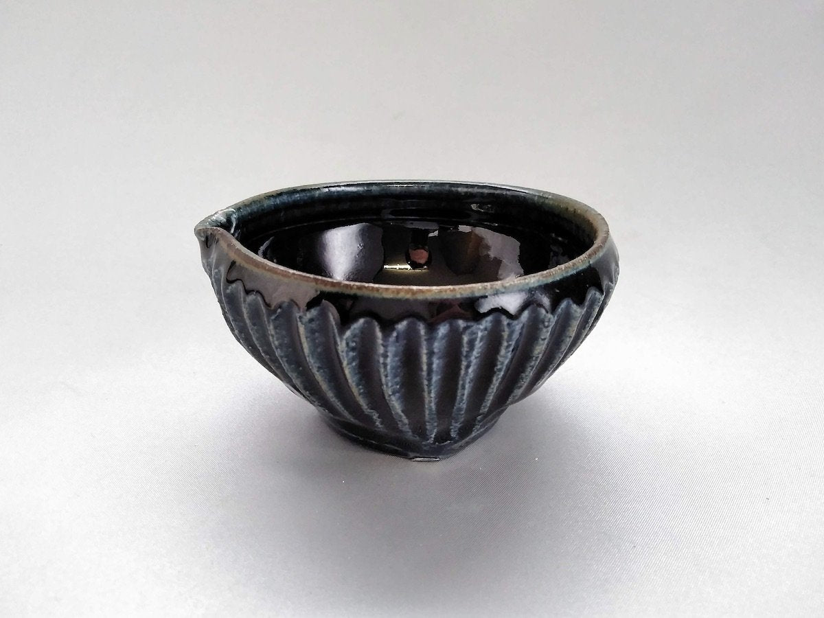 Indigo glaze shinogi small bowl [Kazuhito Yamamoto]
