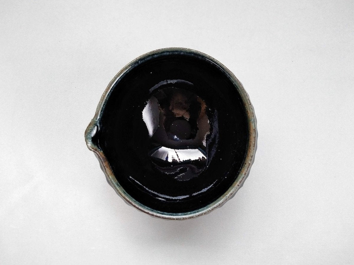 Indigo glaze shinogi small bowl [Kazuhito Yamamoto]