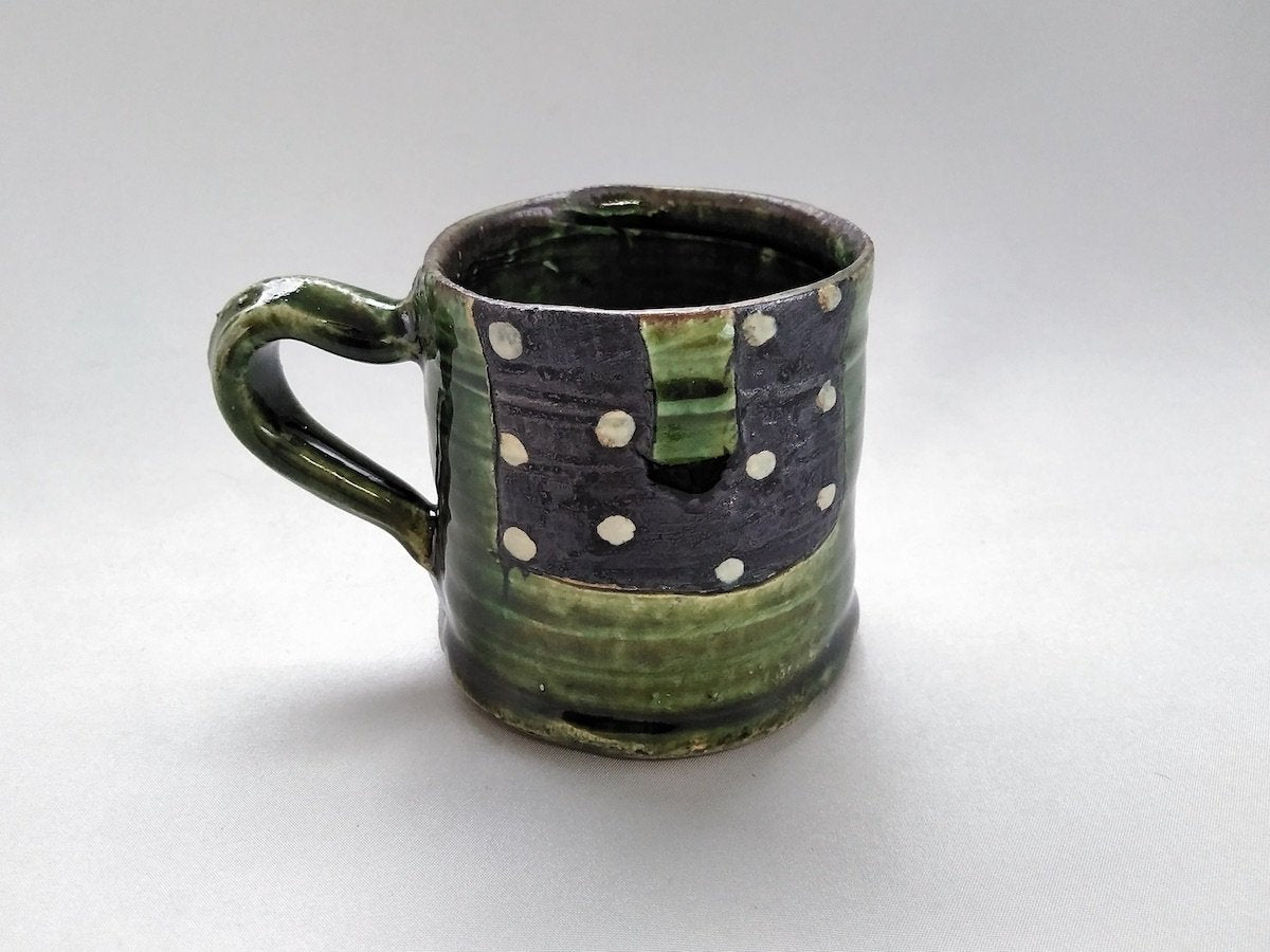 Oribe black dot tube mug [Kazuhito Yamamoto]