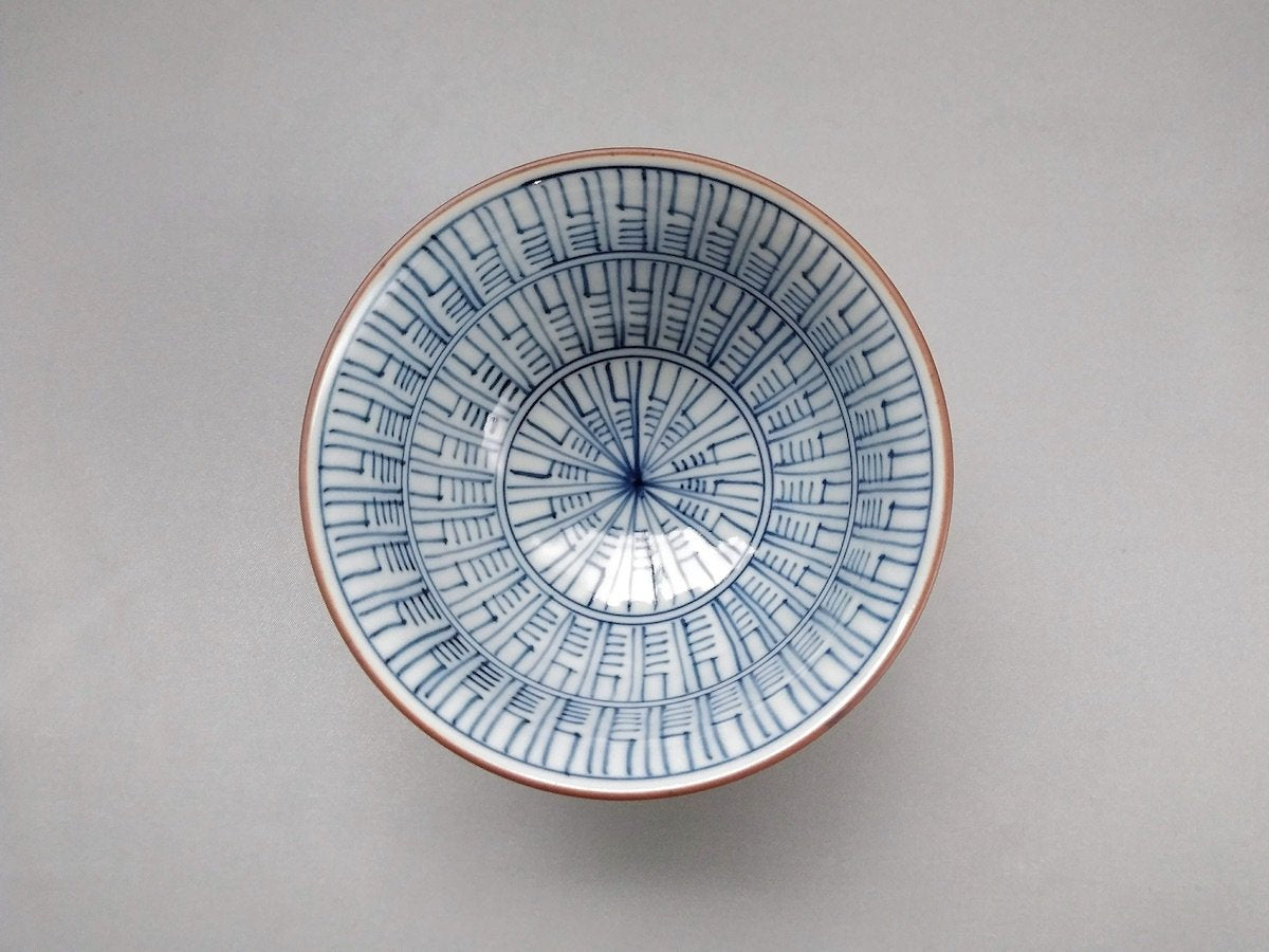 Small inner and outer calendar hand rice bowl [Jozan kiln]
