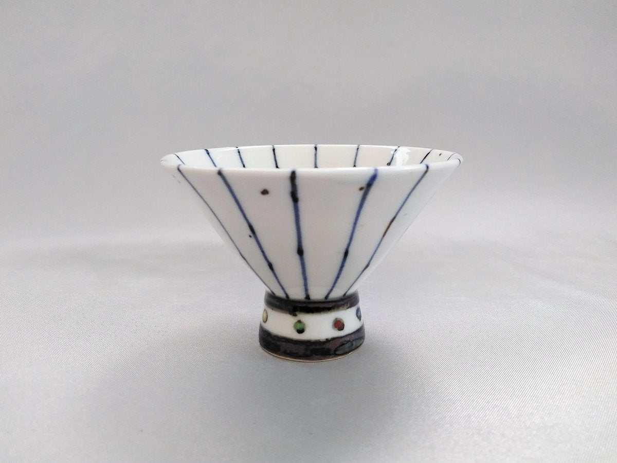 Colored blue jukusa sake cup [Hidemasa Miyake]