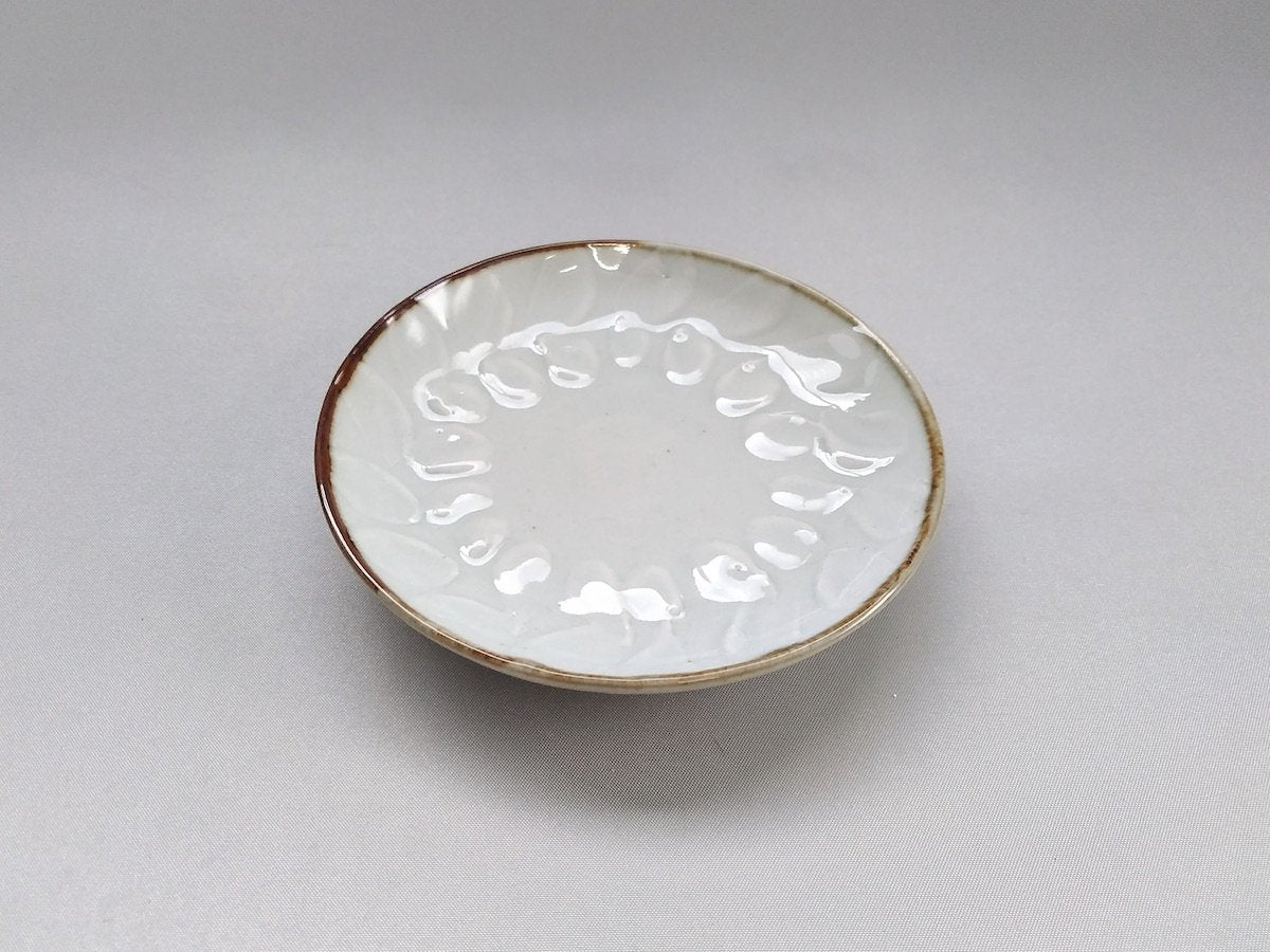 White porcelain lid leaf small plate [Takusei Kobayashi]