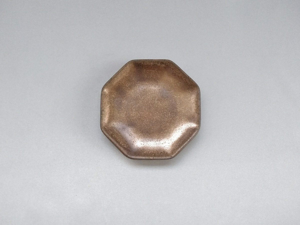 Gold clay glaze chopstick rest octagonal [Kitsuru Seito]