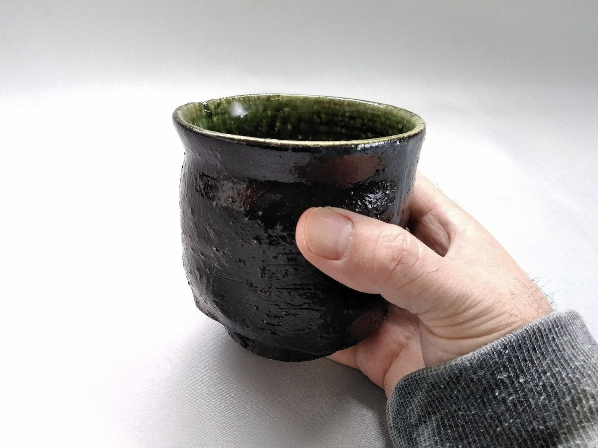 Inner Oribe Outer Black Shochu Cup Low [Akihide Nakao]